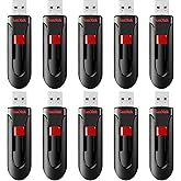 SanDisk 64GB 10-Pack Cruzer Glide USB 2.0 Flash Drive (10x64GB) - SDCZ60-064G-B10CT, Black