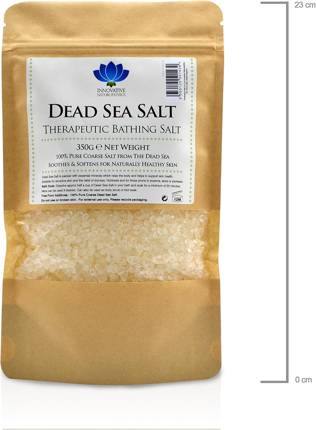 Dead Sea Salt - Purest Grade - Therapeutic Bath Salt - 350g Packet, Natural, 350 g (Pack of 1) - Image 4