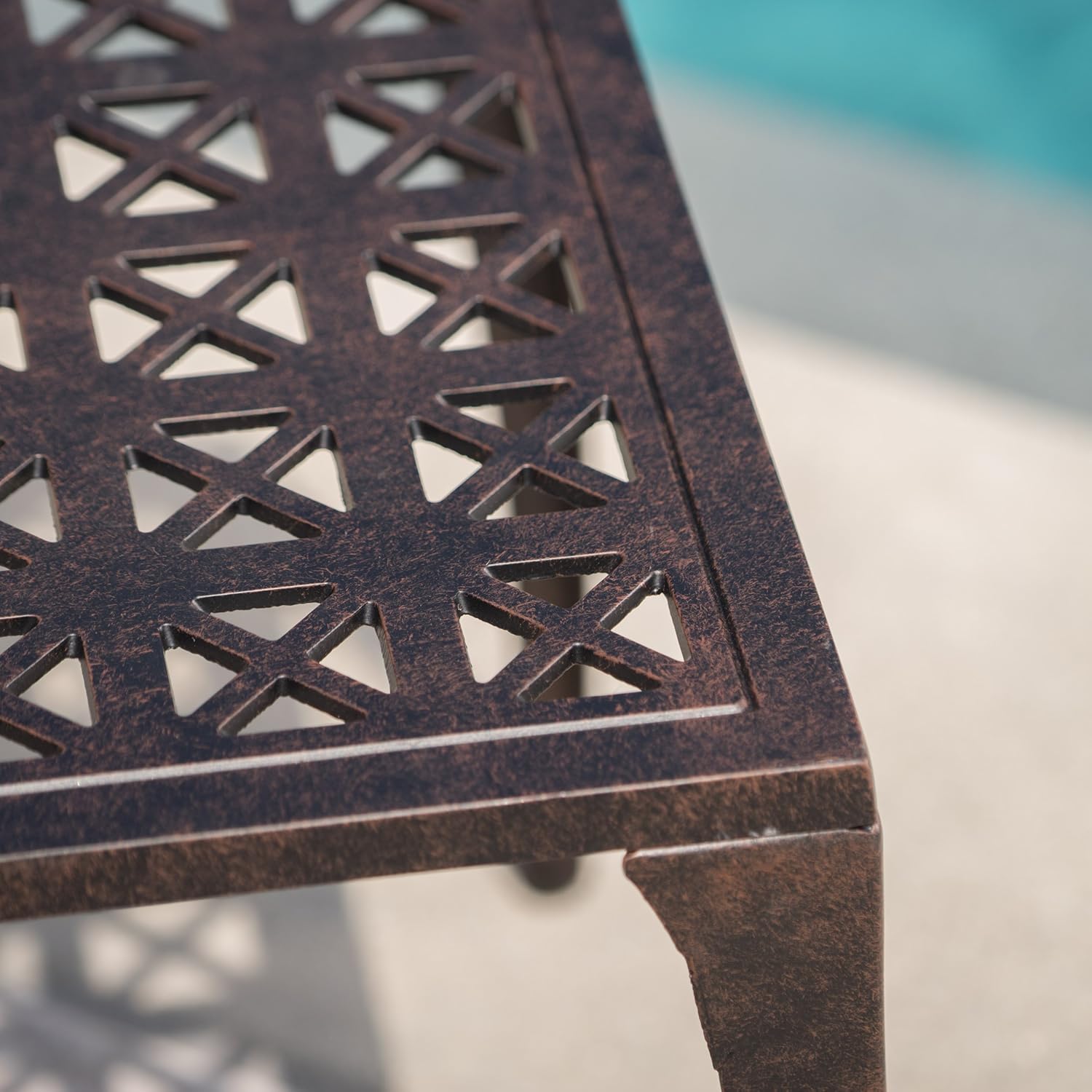 Christopher Knight Home Kai Outdoor 18" Cast Aluminum Side Table, Bronze Finished : Garden & Outdoor