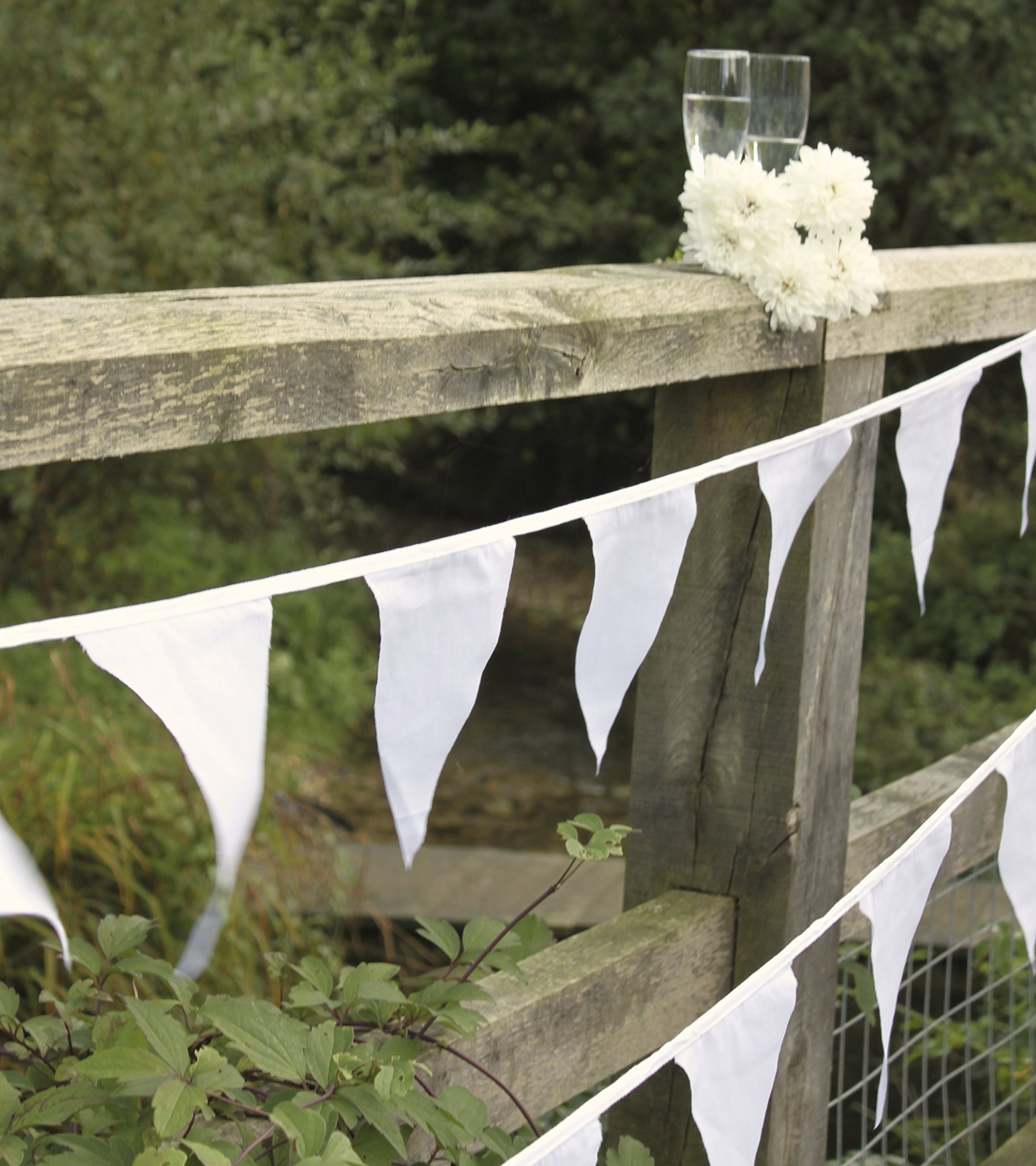 White Wedding Bunting - 10m Single Sided Bunting