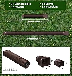 Ogutter Rain Gutter Downspout Extensions, Downspout
