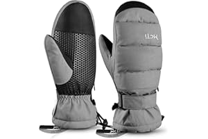 MCTi Ski Mittens Women's Snow Mitten Touch Screen Waterproof Insulated Quilted Mitts with Hidden Zipper