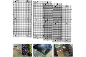 Weramics Adjustable Platic Grip Panel Aquarium Fish Tank Divider Filter Bottom DIY Plastic Grid Fish Tank Isolation Board Plastic Egg Crate Tray (Black, 4pcs 11.8X5.9 Inch with 0.15 Inch Hole)