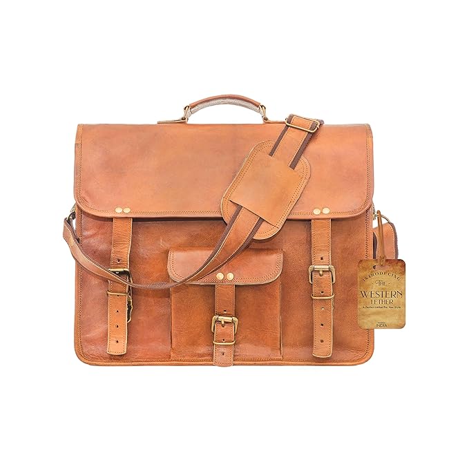 western leather briefcase