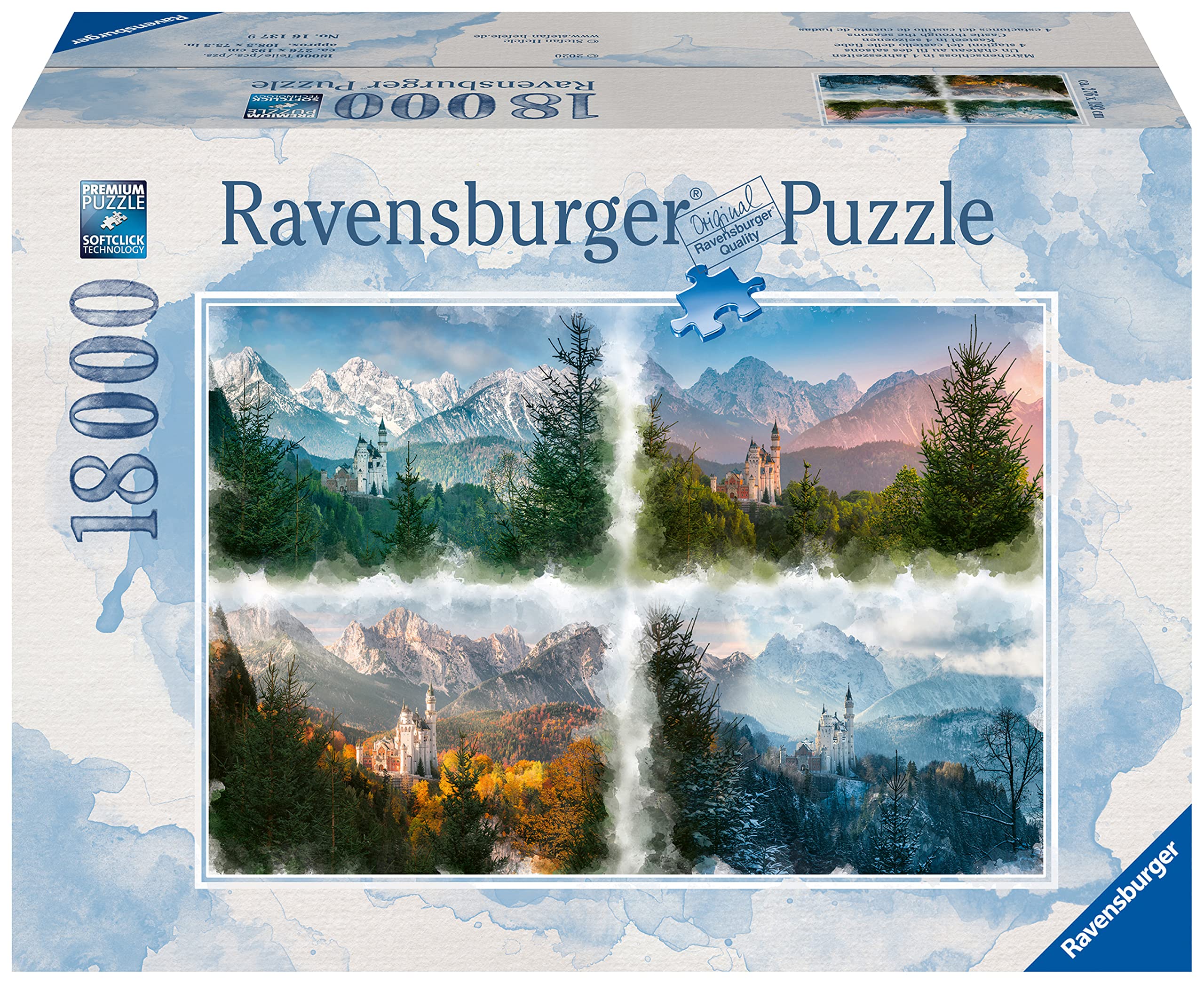 Ravensburger Castle Through The Seasons 18000 Piece Jigsaw Puzzle for Adults & Kids Age 12 Years Up, Black