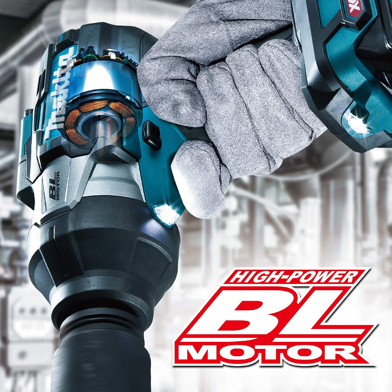 Makita TW001GZ Max Li-ion XGT Brushless Impact Wrench, Batteries and Charger Not Included, Black, 40 V, Petrol - Image 3