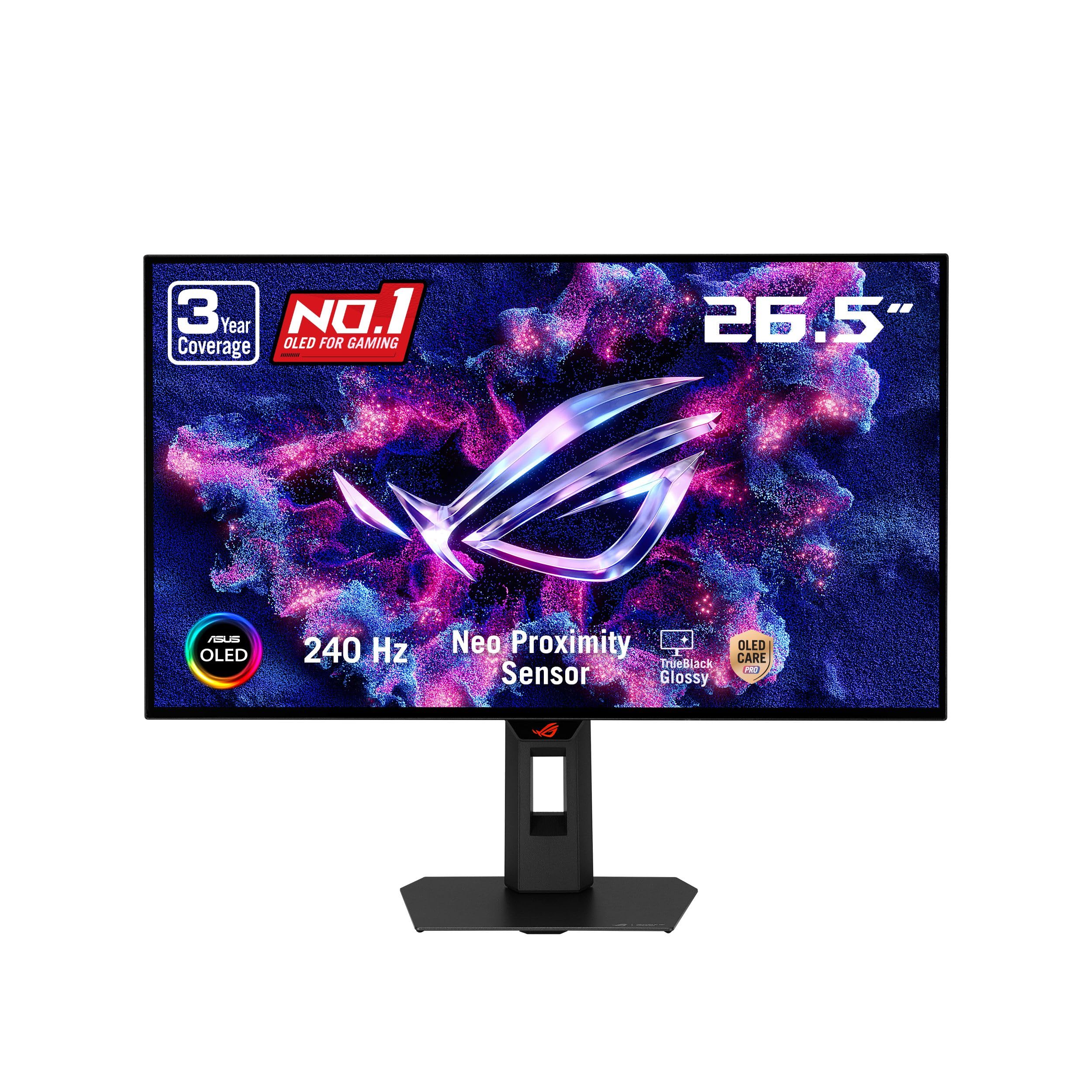 ASUS ROG XG27AQDMGR 27 Inch 1440p 240Hz Glossy OLED HDR Gaming Monitor | 0.03ms, OLED Care Pro, TrueBlack Glossy, Neo Proximi