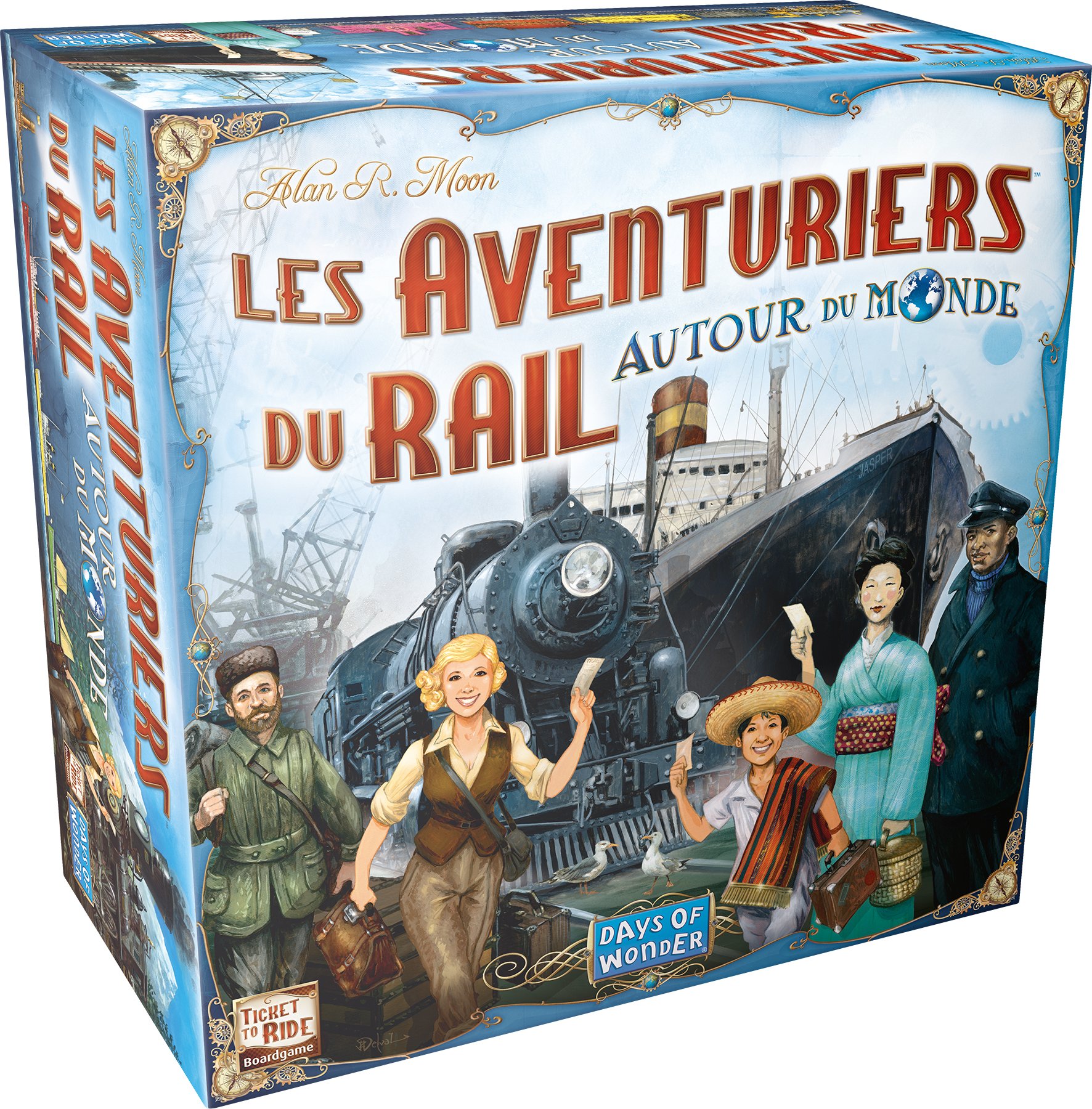 Les Aventuriers Du Rail : Autour Du Monde - Nouvelle Version Complète Avec Bateaux - Jeu De Société & Stratégie Pour Enfants Dès 10 Ans - 2 À 5 Joueurs - 90 À 120 Min - En Français - Days Of Wonder