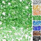 RUOJAS 10 Pounds Fire Glass 1/4 Inch High Reflective Tempered Firepit Glass Rocks for Fireplace, Fire Pit Table, Fire Bowl and Landscaping (Emerald Green)