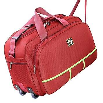 Fly Fashion Expandable Red Nylon Unisex Travel Duffle Strolley Bag