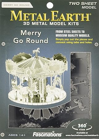 Fascinations Metal Earth 3 D Laser Cut Model Merry Go Round