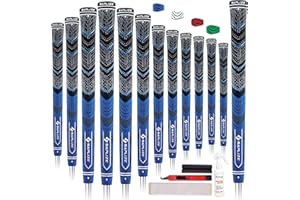 SAPLIZE 13 Golf Grips，4 Colors Available, with Tapes or with Sovlent Kit, Compound Hybrid Rubber Golf Club Grips, Standard/Midsize