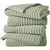 Great Bay Home 4 Pack Bath Towel Set - 100% Cotton Towels - Absorbent & Quick-Dry Towels for Bathroom (Eucalyptus)