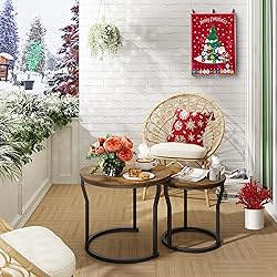 Hoctieon Nesting Coffee Tables, Round Nesting