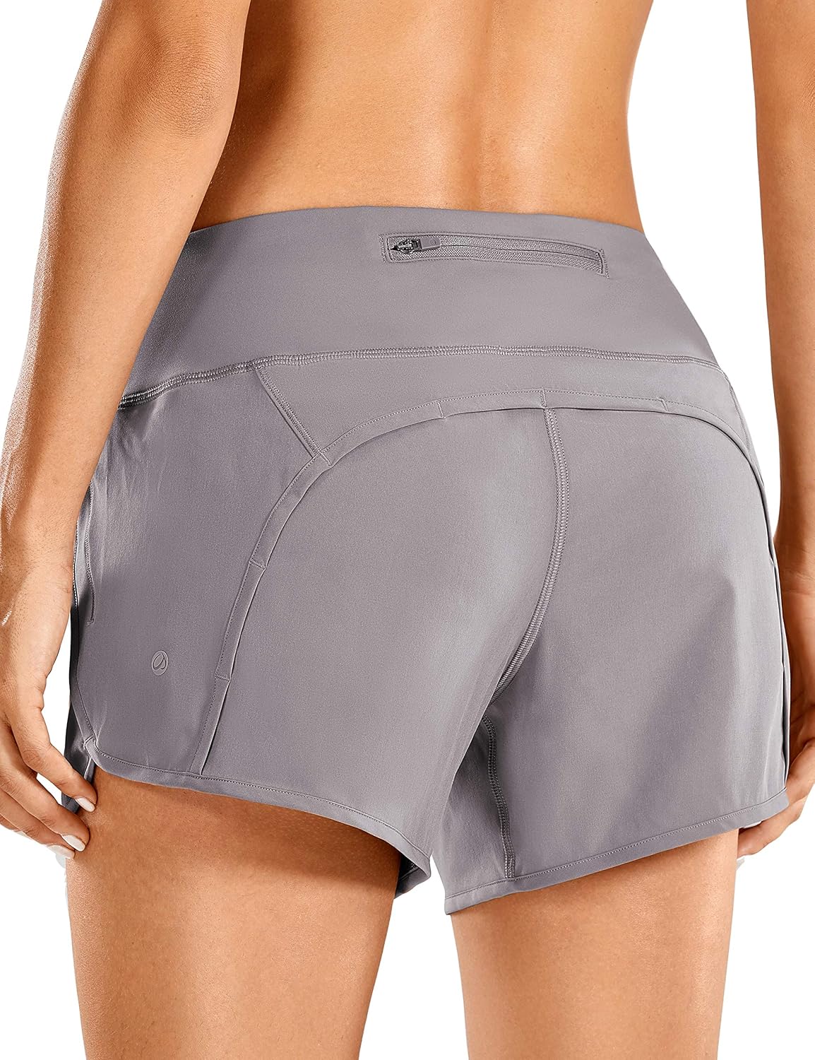 CRZ YOGA Women's Quick-Dry Athletic Sports Running Workout Shorts with Zip Pocket - 4 Inches: Clothing