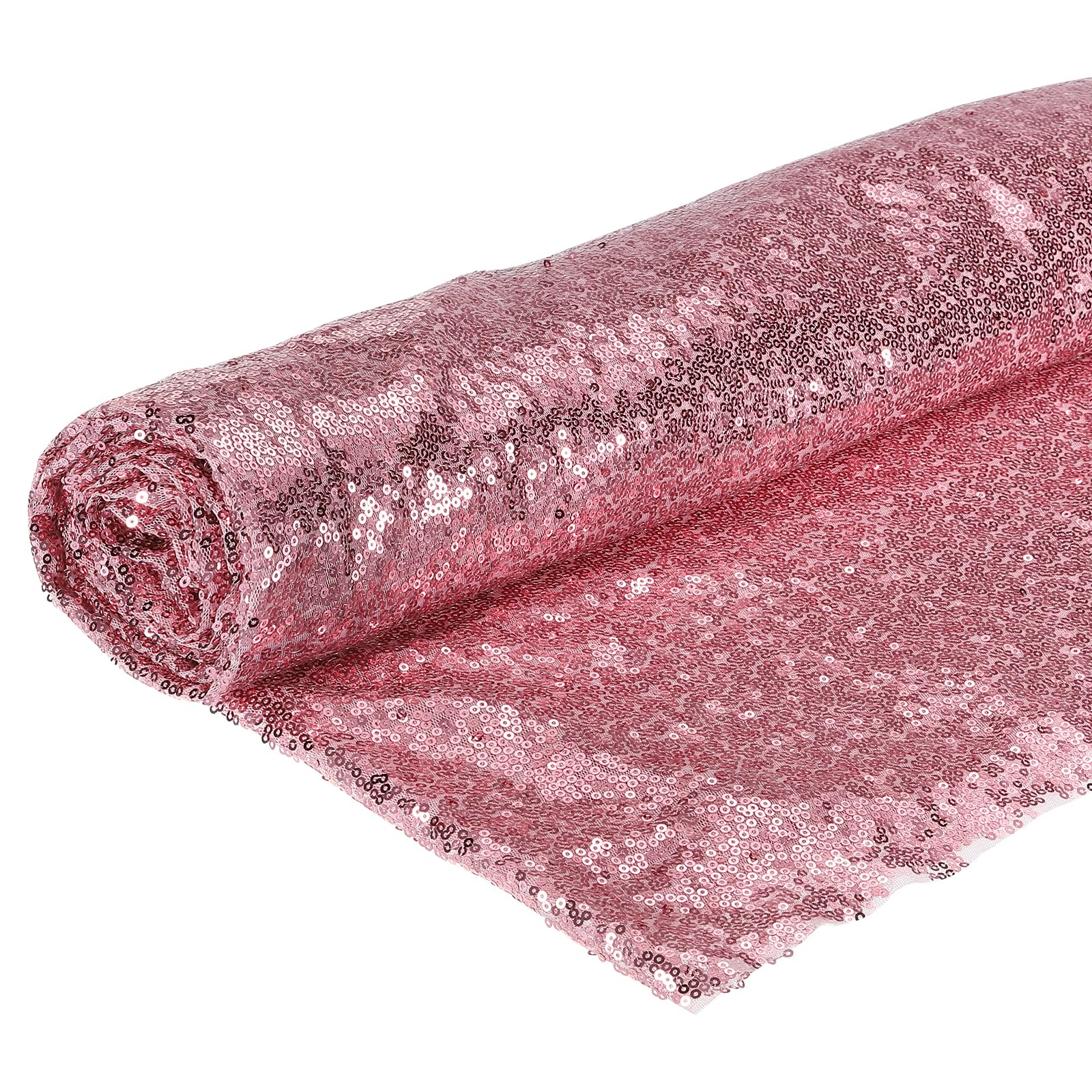 DMiotech 4 Yard Pink Sequin Fabric Sparkly Iridescent Bling Mesh 5ft Width for DIY Sewing Tablecloth Backdrop Clothes Dress