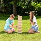 Grasshopper Games Giant Stack N Fall 54 Wooden Blocks Large Tumble Tower view 2
