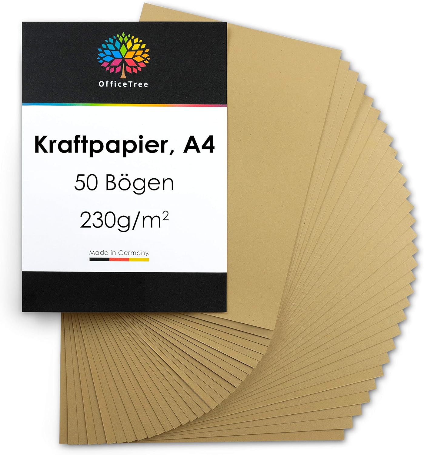 50x A4 Kraftpapier 200g - Braunes Bastelpapier Für Karten Und Handwerk
