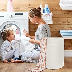 XUANGUO Cotton Rope Laundry Basket Hamper for