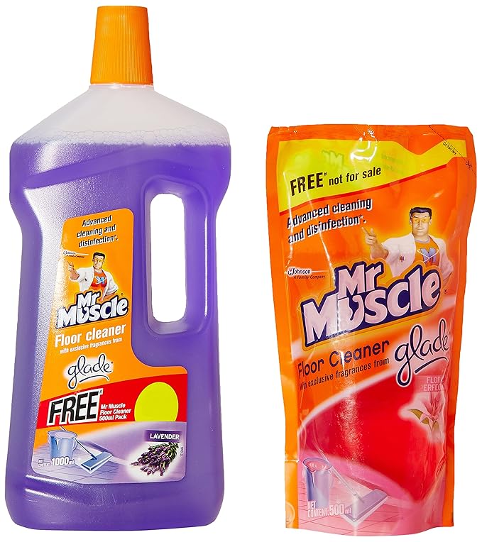 Mr Muscle Floor Cleaner with Glade 1 L (Lavender) with Free Mr.Muscle