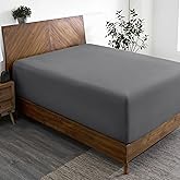 Bare Home Queen Fitted Sheet - Extra Deep Pocket Fitted Sheet - Premium 1800 Microfiber - Ultra-Soft Wrinkle Free - Queen Deep Pocket Bottom Sheets (Queen - 11" to 22" Pocket, Grey)