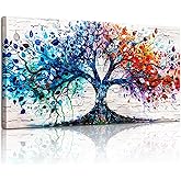 SERIMINO Tree of Life Wall Art, Large Wall Art, Nature Wall Decor, Colorful Tree Painting Prints, Abstract Canvas Art Wall Decor, Modern House Decorations Living Room Bedroom Office Hotel Pictures 20"X40"
