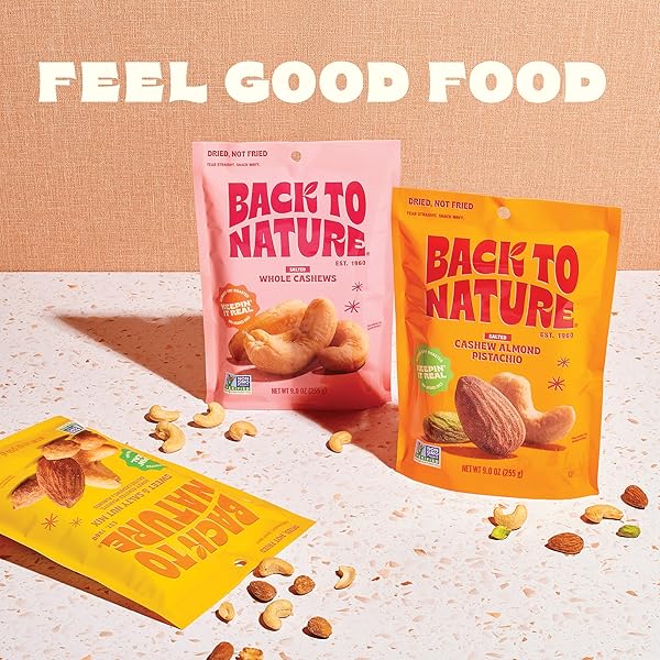 BACK TO NATURE PREMIUM NUT MIX – CASHEW, ALMOND & PISTACHIO BLEND, DRY ROASTED WITH SEA SALT, NON-GMO HIGH PROTEIN SNACKS, 9 OUNCE