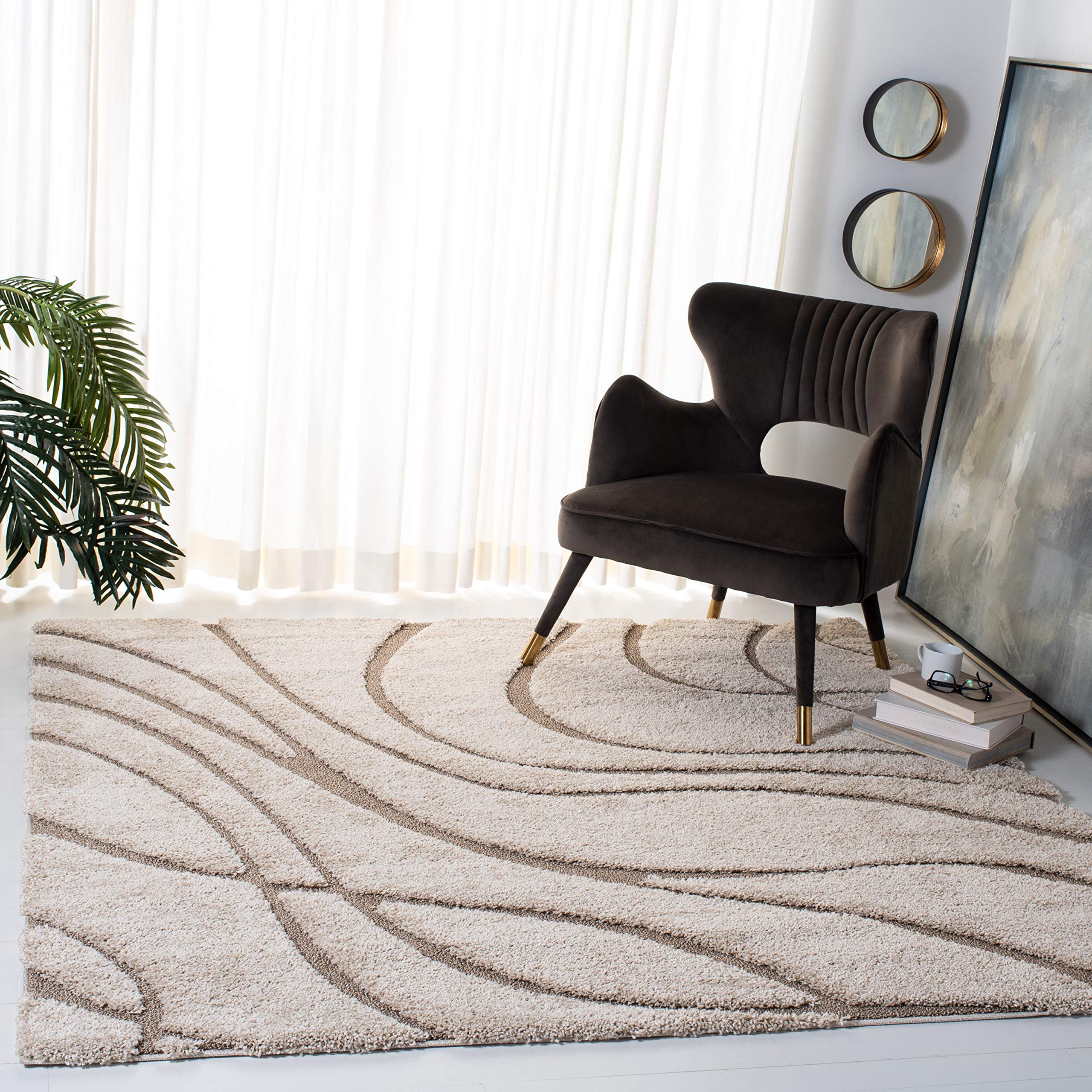 SAFAVIEH Florida Shag Collection Area Rug - 11' Square, Cream & Beige, Non-Shedding & Easy Care, 1.2-inch Thick Ideal for High Traffic Areas in Living Room, Bedroom (SG471-1113) Image SAFAVIEH Florida Shag Collection Area Rug - 11' Square, Cream & Beige, Non-Shedding & Easy Care, 1.2-inch Thick Ideal for High Traffic Areas in Living Room, Bedroom (SG471-1113) Image