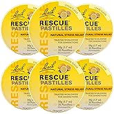 RESCUE Bach PASTILLES, Lemon Flavor, Natural Stress Relief Lozenges, Homeopathic Flower Essence, Vegetarian, Gluten and Sugar-Free, 6-Pack