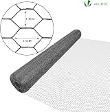 VOUNOT Chicken Wire Mesh Roll PVC Coated 13 mm Grey 1m x 25m Hexagonal view 2