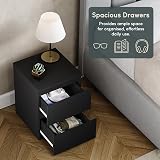 Vida Designs Denver 2 Drawer Bedside Chest Black 52H 29.5W 29.5D Space-Saving view 5