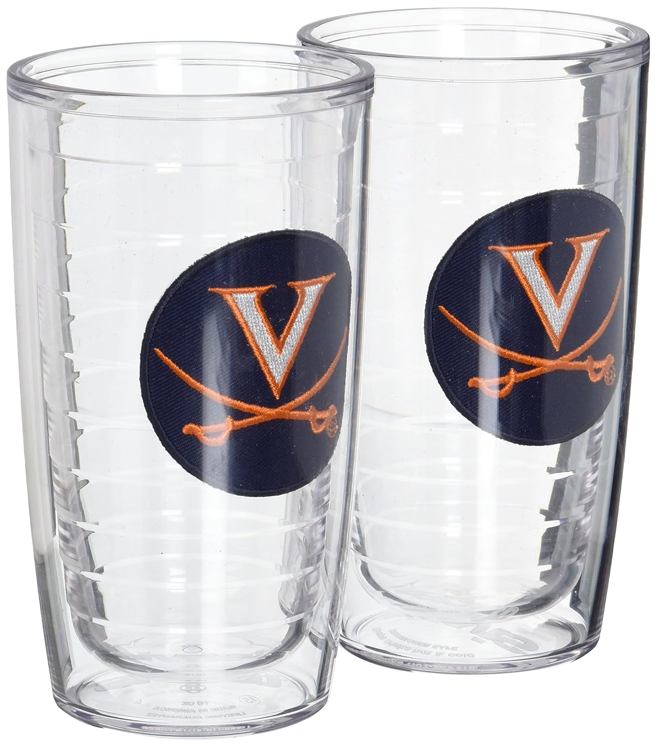 Tervis Virginia University Emblem Tumbler Set of 2 16 oz Clear
