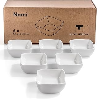 Urban Lifestyle 6 x Saucenschälchen/Dipschale Nami aus Porzellan (6 x 6 x 2,5cm)