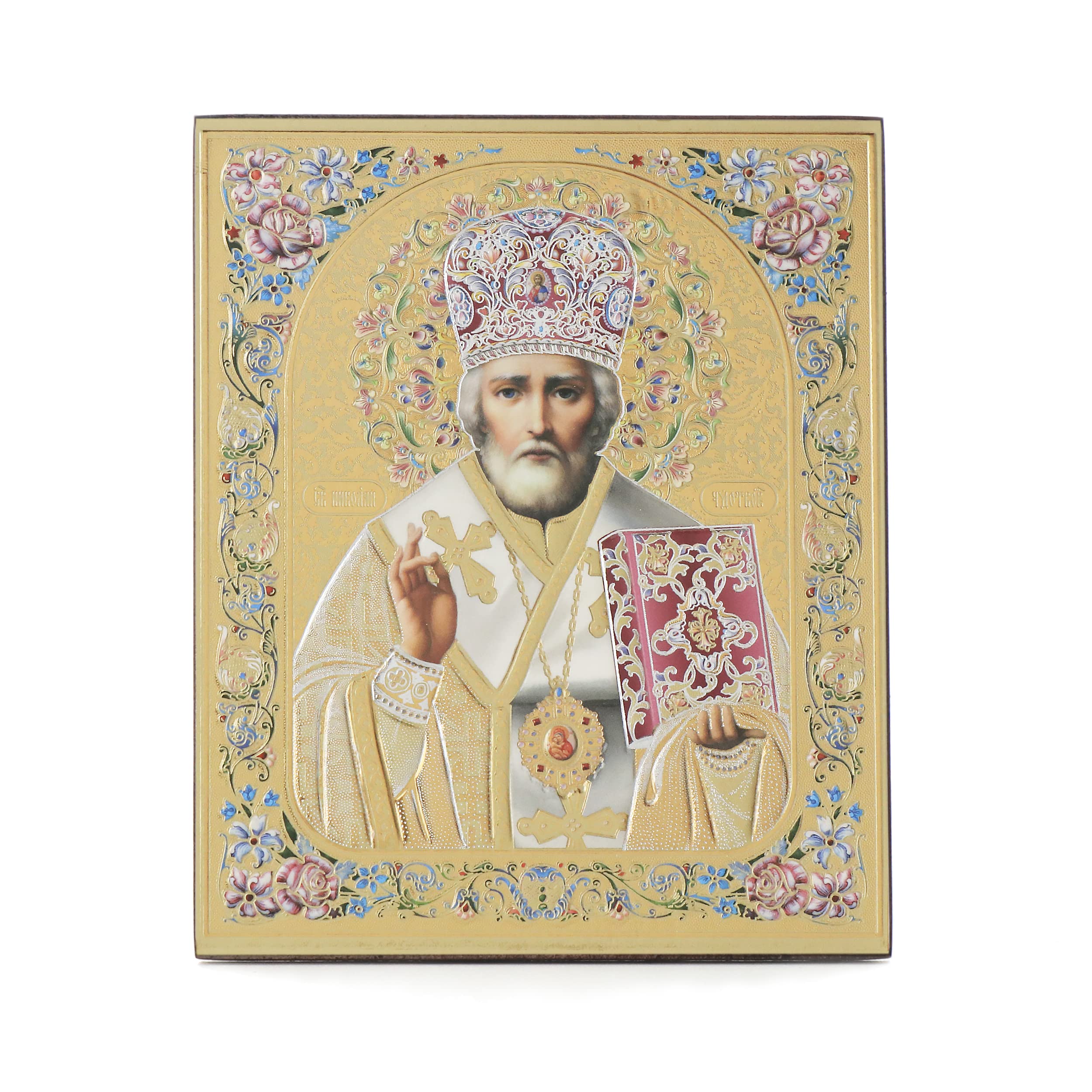 NKlaus 11376 Saint Nicholas of Myra Wood Icon 10 x 12 cm Christian Orthodox