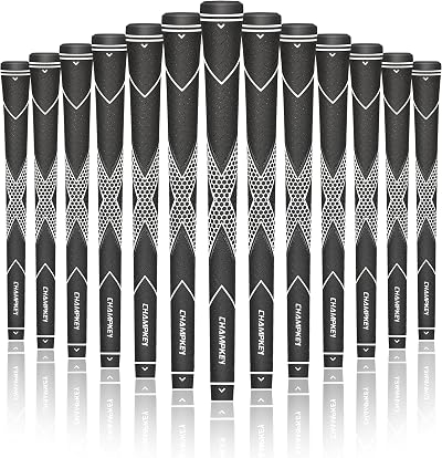 CHAMPKEY Premium Rubber Golf Grips 13 Pack Oversize Black White