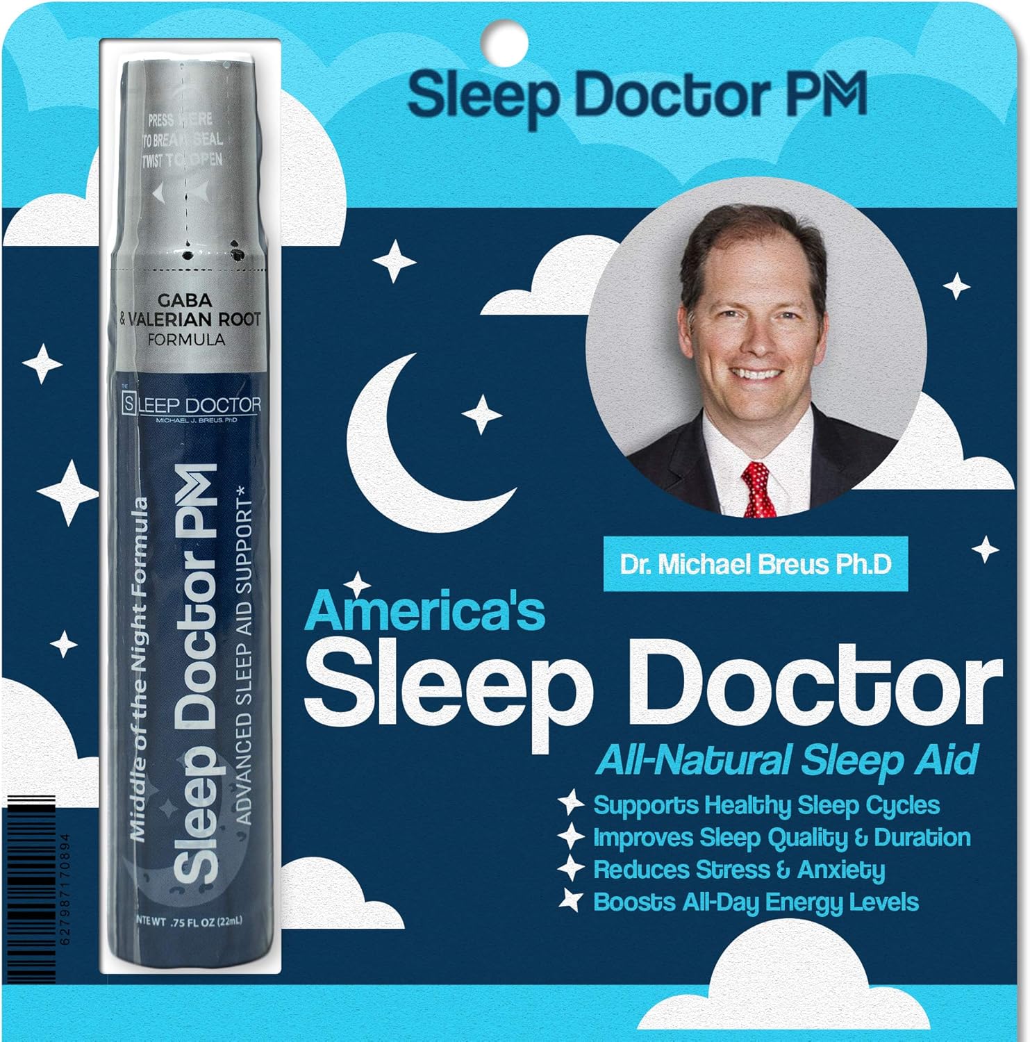 Sleep Doctor PM Seep Aid | Middle of The Night Formula | Advanced Sleep Support | Adults & Children | Sleep Spray Formulated by Dr. Michael Breus - America's Sleep Doctor: Health & Personal Care