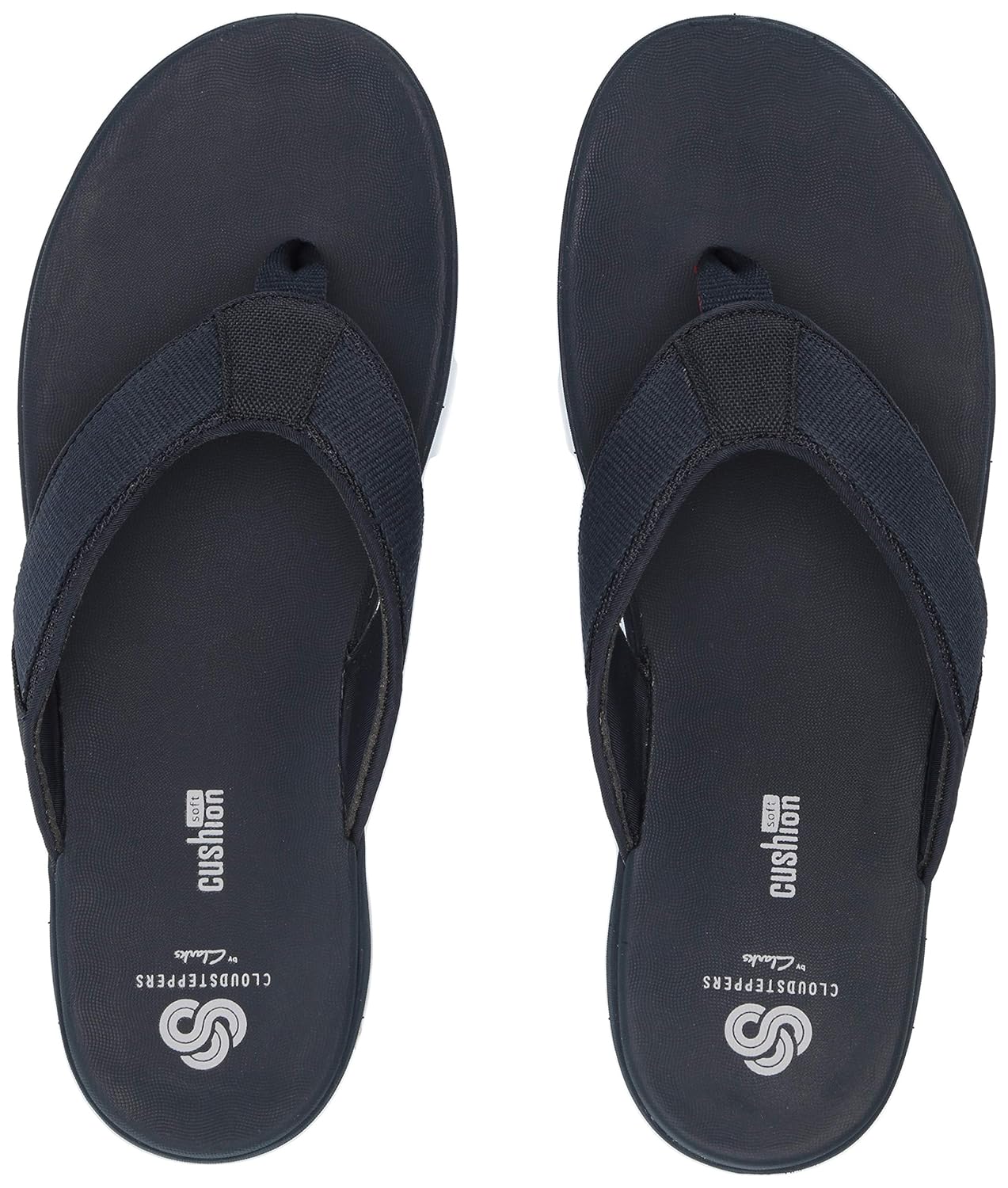clarks navy flip flops