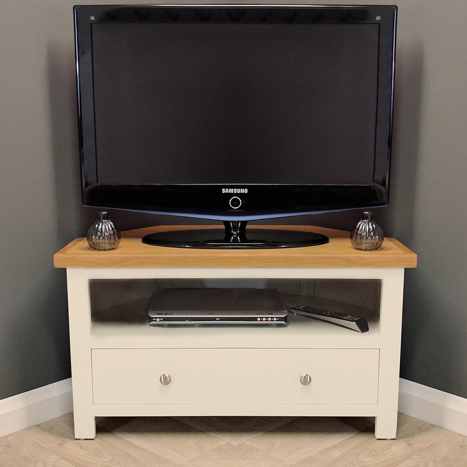 CHESTER PAINTED CREAM OAK CORNER TV UNIT Amazon.co.uk Electronics