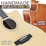 Pyle Full Size Dreadnought Cutaway Acoustic Electric Guitar with EQ Tuner view 2