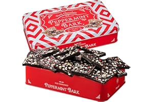 Kiri & Sons Dark Chocolate Premium Peppermint Bark - 450G Holiday Bark Assorted Squares - Christmas Candy, Sweets Gift Tin, Old Fashioned Holiday Treat for Stocking Stuffer, Party - Made in Turkey