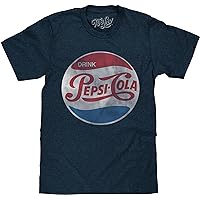 Amazon.com: Tee Luv Men's 80s Pepsi Logo Shirt, Navy Blue, S