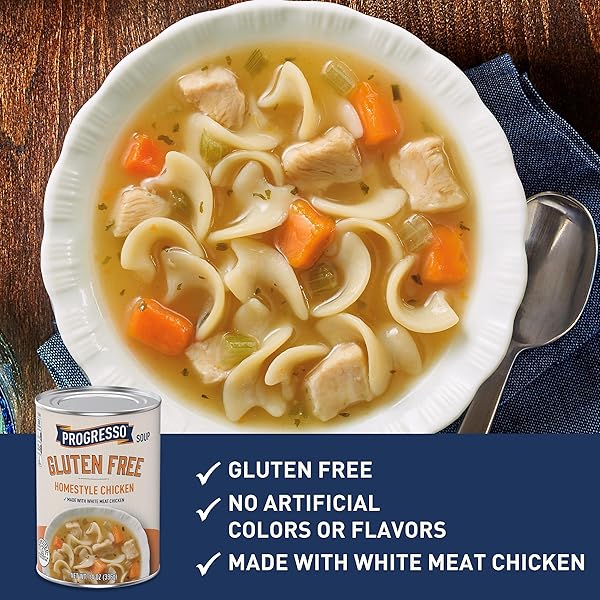 PROGRESSO GLUTEN FREE HOMESTYLE CHICKEN SOUP, 14 OZ.