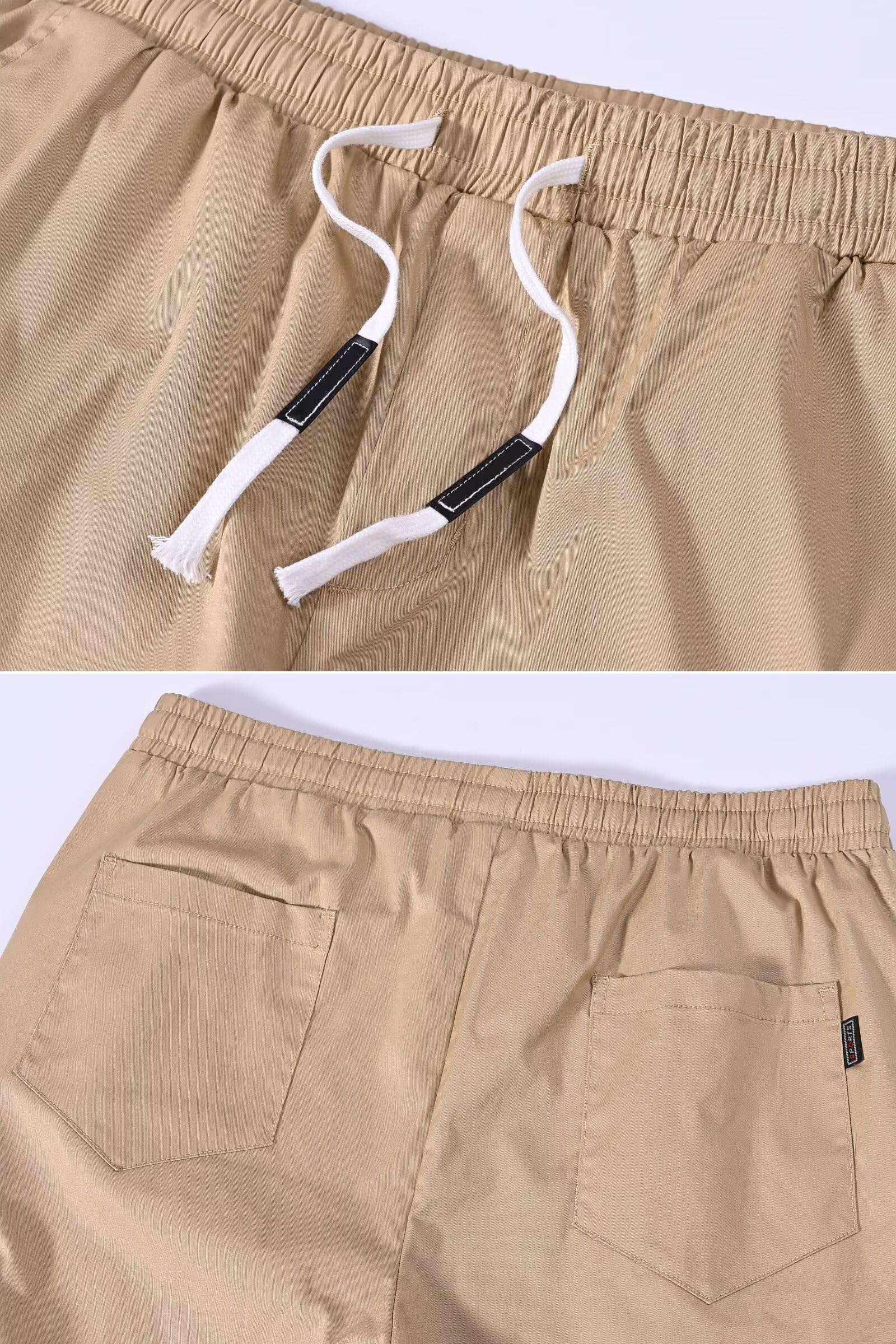Tansozer Kurze Hosen Herren Cargo Shorts Sommer Bermuda Stretch Baumwolle Outdoor Freizeit Knielange Arbeitsshorts Männer Freizeitshorts Gummizugbund Sports mit Taschen Schwarz L 4