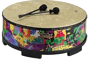 Remo KD-5816-01 KIDS PERCUSSION, Gathering Drum, 16 Diameter, 8 Height, Rain Forest Fabric