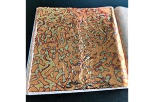 JINRUISI Variegated Gold Foil Leaf 50 Sheets Booklet Colorful Imitation Gold Leaf Gilding Craft Decoration Art (Starry Sky Copper)