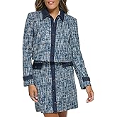 Calvin Klein Womens Tweed Cropped Blazer