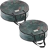 VENO 2 Pack Christmas Wreath Storage Container - 36 Inch Clear Wreath Bag, Christmas Garland and Holiday Decoration Organizers with Zipper and Durable Handles (Clear, 36"-2 Pack)