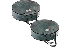 VENO 2 Pack Christmas Wreath Storage Container - 36 Inch Clear Wreath Bag, Christmas Garland and Holiday Decoration Organizers with Zipper and Durable Handles (Clear, 36"-2 Pack)