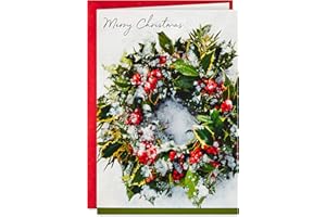 Hallmark Boxed Christmas Cards, Snowy Wreath (40 Cards and Envelopes)