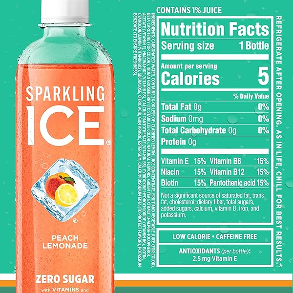 SPARKLING ICE LEMONADE VARIETY PACK, ZERO SUGAR SPARKLING WATER, WITH VITAMINS AND ANTIOXIDANTS, 17 FL OZ, 12 COUNT (LEMONADE FLAVORS: CLASSIC, RASPBERRY, PEACH & BERRY)